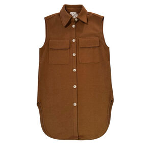 Urban Daizy Western Cowgirl Long Vest Womens Small Brown Sleeveless Cardigan NWT